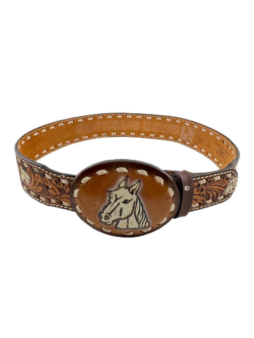 Vintage Texco Western Tooled Leather Belt